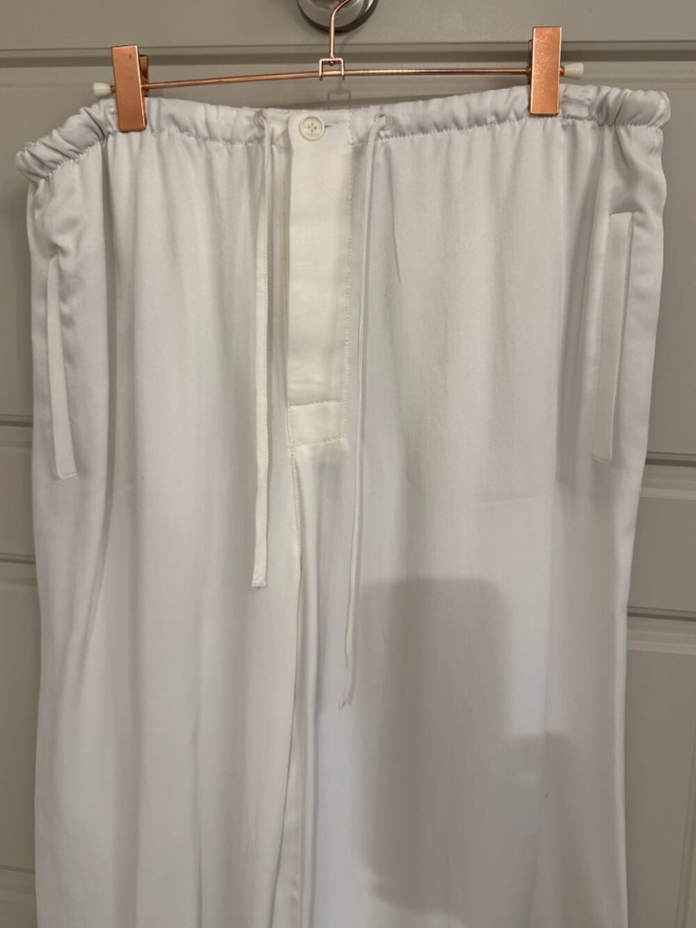 Zara Satin Pants White (size M)